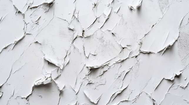 Textured white plaster background with rough, uneven surfaces and shadows.