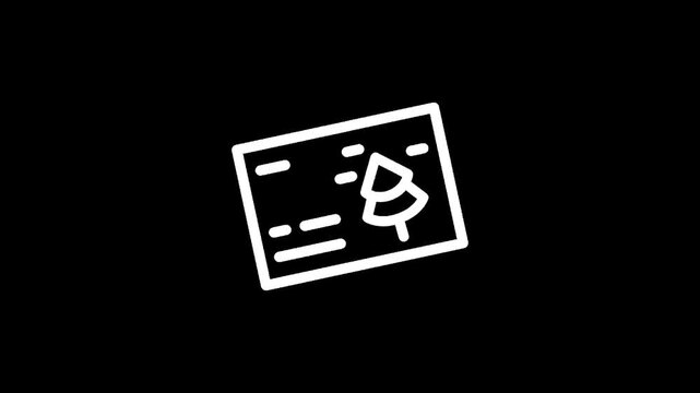 Simple line art icon representing a winter landscape with a single pine tree
