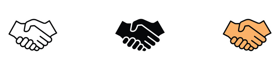 Obraz premium Handshake icon vector. agreement, partnership, and greeting symbol. vector illustration.