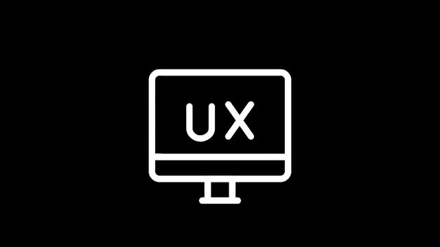 User experience UX icon on a computer monitor screen against a black background