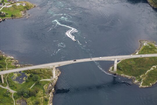 Bridge over Saltstraumen, strongest tidal current in the world, Helgeland coast, Nordland, Bod&oslash;, Norway