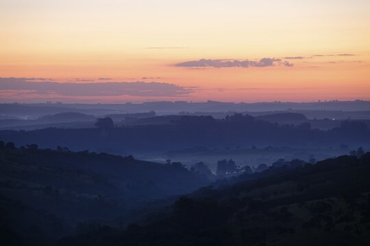 Sunrise over Serra da Canastra mountains, Minas Gerais state, Brazil