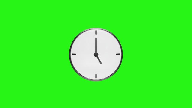3D clock icon time lapse loop animation on green screen background for motion graphics