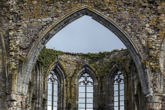 Ruins of the former abbey of Aulne, Abbay d'Aulne, near Thuin, province of Hainaut, Belgium