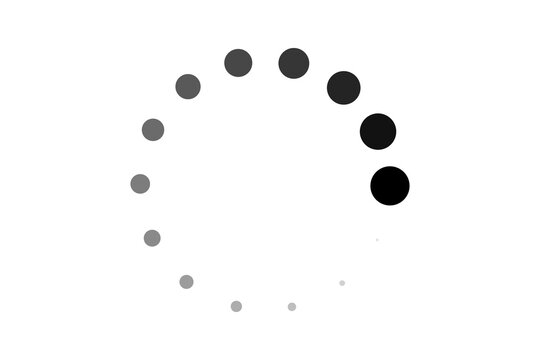 Gray circular loading spinner icon for data processing and progress buffering status, web interface wait symbol isolated on transparent background for app and software design.