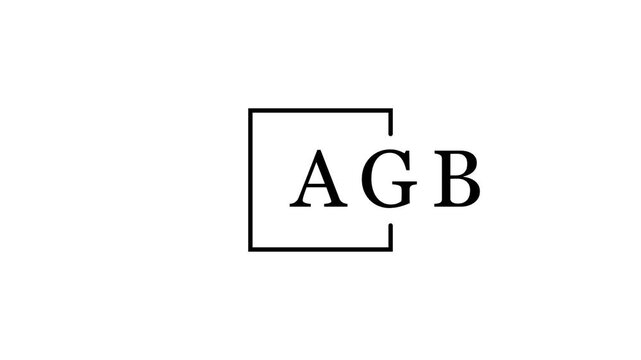 Black AGB monogram inside a square frame on a white background logo letter