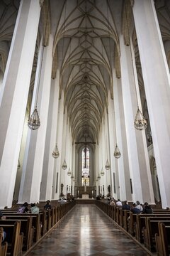 Interior, nave, Church of Our Lady, Munich, Bavaria, Germany