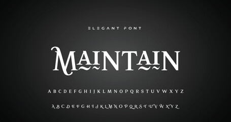 Obraz premium Elegance Luxury wedding alphabet font. Typography elegant classic lettering serif fonts decorative vintage retro for logo. vector illustration