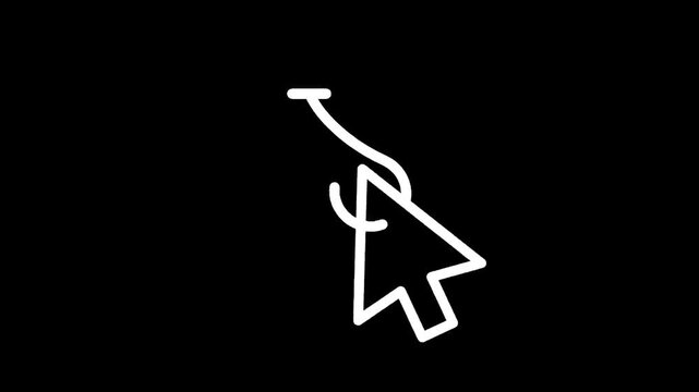 Computer mouse cursor caught on a fishing hook, symbolizing online danger