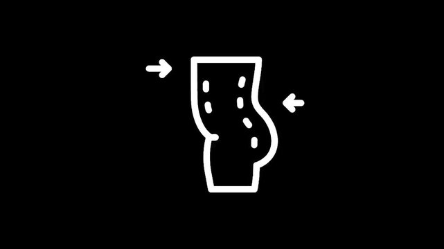 Body contouring icon showing fat reduction and body shaping with arrows indicating changes