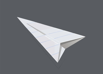 White Paper Airplane Origami 3D Geometric Minimalist Design