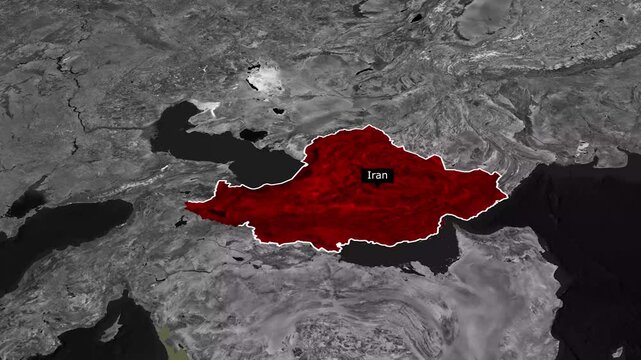 Iran Map Animation 4K &ndash; 3D Country Geography Motion Graphic,