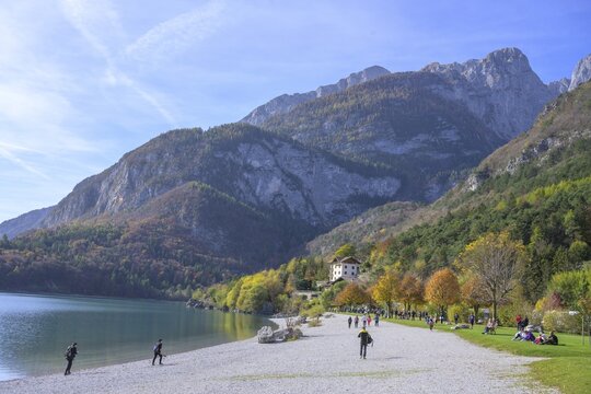 Lido on Lake Molveno, Molveno, Trentino, Italy