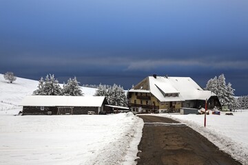 Homestead Snowy Landscape Schauinsland Black