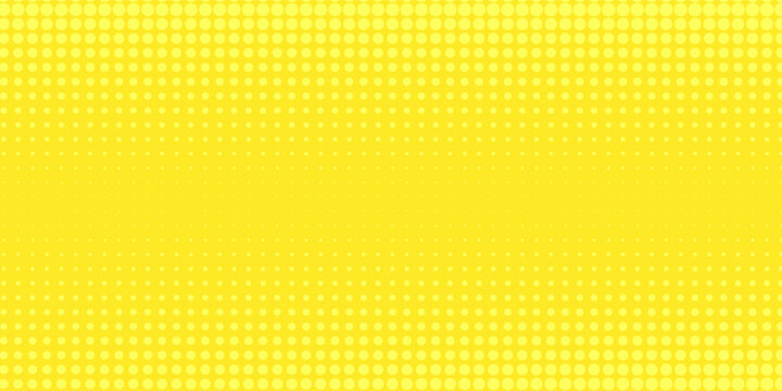 Pop art lemon yellow background with halftone patterns in comic book style, vector illustration