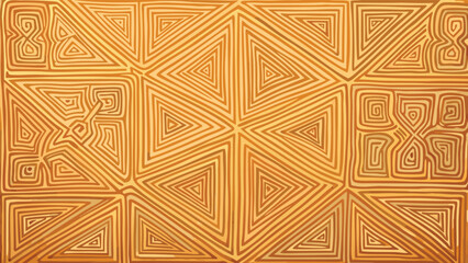 Golden geometric pattern with triangles and squares abstract background texture