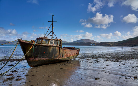 Old boat at Morfa Nefyn, Llyn Peninsula, Wales