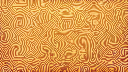 Vibrant orange abstract background with swirling wavy lines and shapes in golden hues gradient