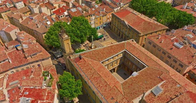 Aerial view old town of Aix-en-Provence in the Provence, south France