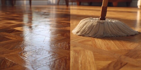 Sweeping hardwood floors