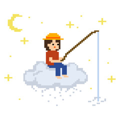 Fishing On Cloud Dreamy Pixel