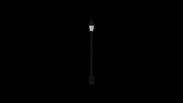 A sleek and essential lamppost icon illustration, perfect for adding an urban touch to dynamic video presentations and contemporary digital design elements