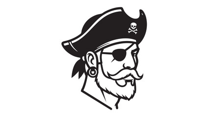 Obraz premium Pirate Captain Illustration Featuring Beard and Eyepatch