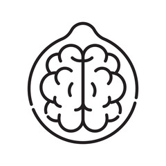 walnut black line icon.