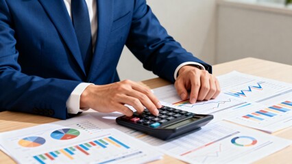 Businessman working with financial data