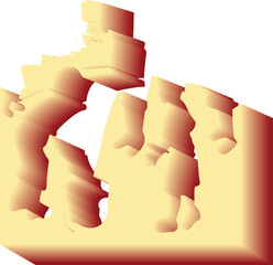 hand with ice cream with a little bit