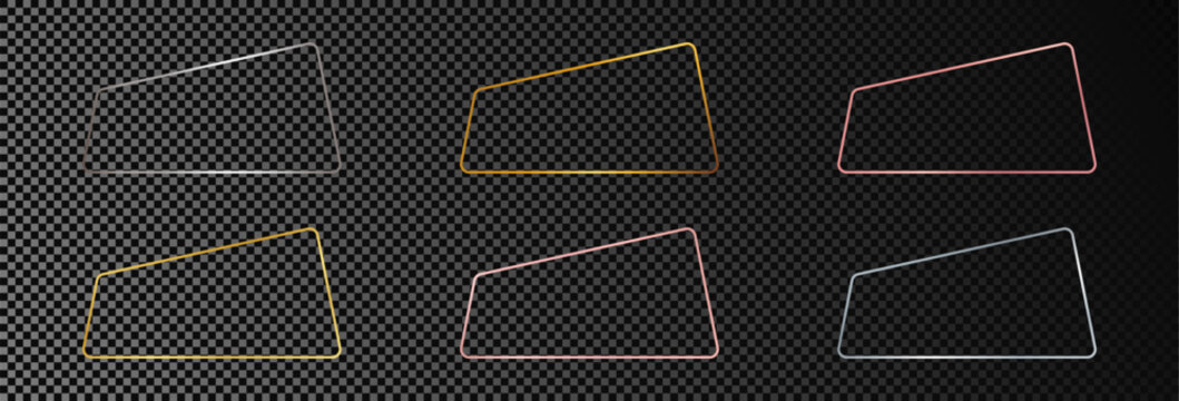 Set of six rounded trapezium frames