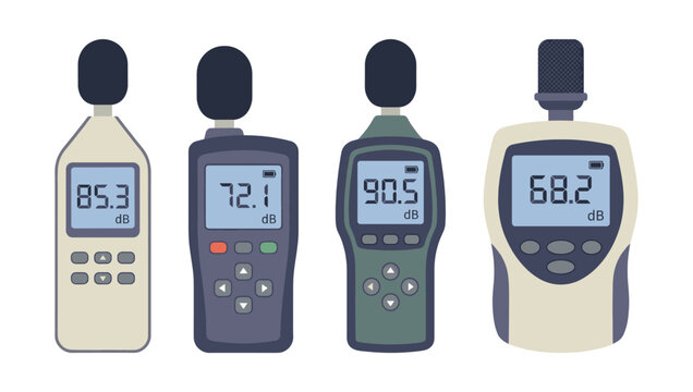 Sound level meters measuring noise decibel levels