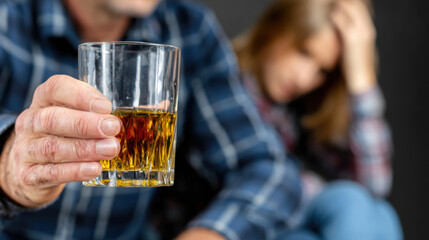 Her husband drinks again. She cries in disbelief