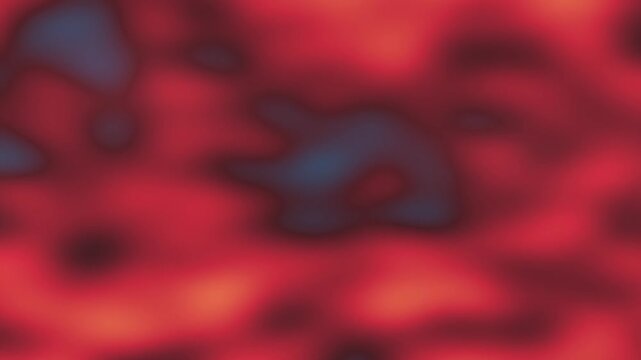 Blurred abstract with fiery red and deep blue organic flowing shapes, soft gradient texture for dynamic digital background