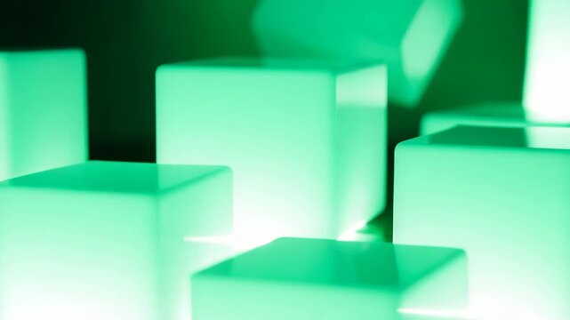 Video A collection of white cubes stacked on a table, ideal for use in minimalist interior design or geometric pattern concepts