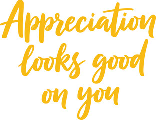 Fototapeta premium Chinese New Year Calligraphy Quote Appreciation Looks Good On You – Festive Gold Handwritten Typography Design