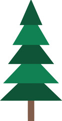 Obraz premium Minimalist Pine Tree Illustration for Chinese New Year Festive Decor, Modern Vector Evergreen Design