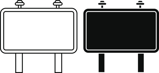 Billboard Advertising Board Line and Solid Icon Vector Illustration