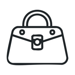 Fototapeta premium Handbag purse fashion accessory women's elegant style icon illustration depicting a classic ladies' bag with a top handle and front clasp.