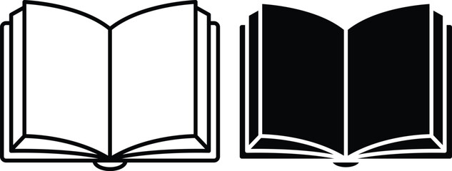 Open Book Line and Solid Icon Vector Illustration