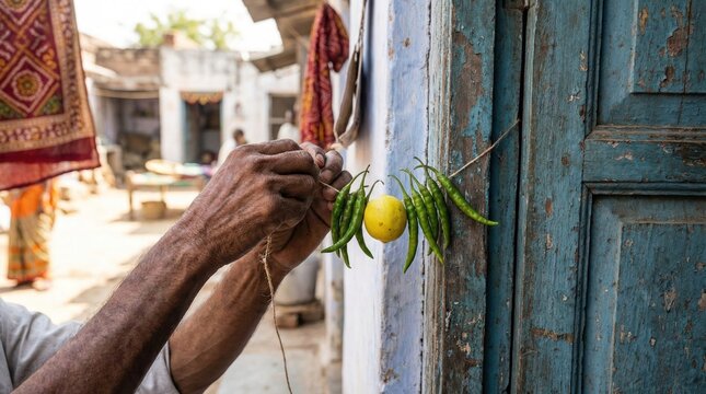 Cultural Practice of Hanging Lemon and Green Chilies for Protection Against Evil Eye