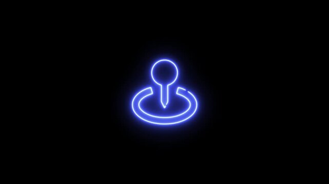 neon glowing pin code icon on black background digital security password access concept.4k motion video