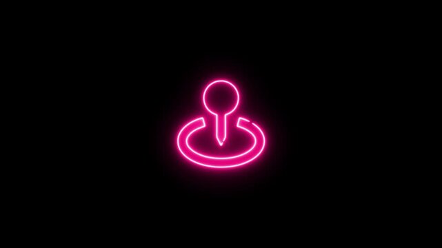 neon glowing pin code icon on black background digital security password access concept.4k motion video
