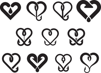 Fishing Hook Heart SVG, Love Fishing Svg