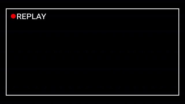 Replay sign icon, replay text animation on a transparent background. Replay Animation for Live Streamer, 
replay symbol button animation with text style. rewind or repeat icon with replay text animati