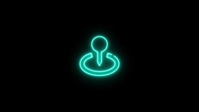 neon glowing pin code icon on black background digital security password access concept.4k motion video