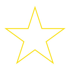 Obraz premium Minimalist Yellow Star Outline Graphic on White Background.