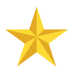 Obraz premium 3D Golden Star Icon with Faceted Shading for Premium Achievement.