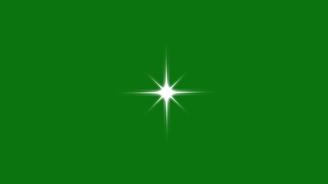 Twinkling sparkle stars animation on green screen, white cartoon doodle stars blinking and shining, magic sparkles, glitter line stars, flat vector twinkle light effect, magic sparkle overlay, 4k