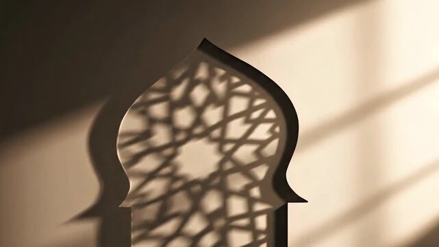 Intricate Islamic Pattern Shadow on Wall.